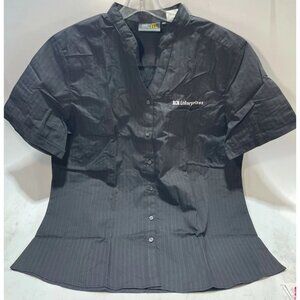 McDonald's Restaurant Short Sleeve Button Up Shirt Work Uniform Black Size Large